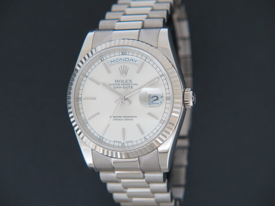 Rolex Day-Date White Gold Silver Dial 118239 (1)