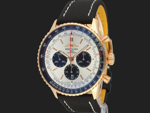 Breitling Navitimer B01 Chronograph 46 Rose Gold Silver Dial