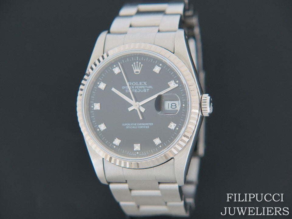 Rolex Datejust Black Diamond Dial 16234 (1)