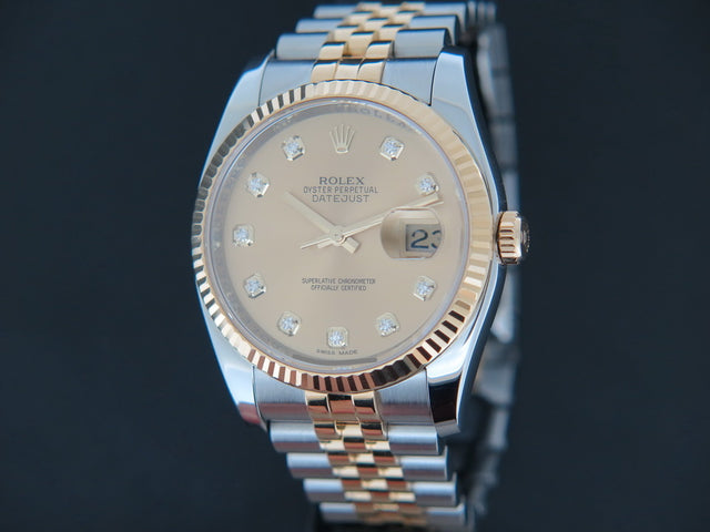 Rolex Datejust Gold/Steel Champagne Diamond Dial