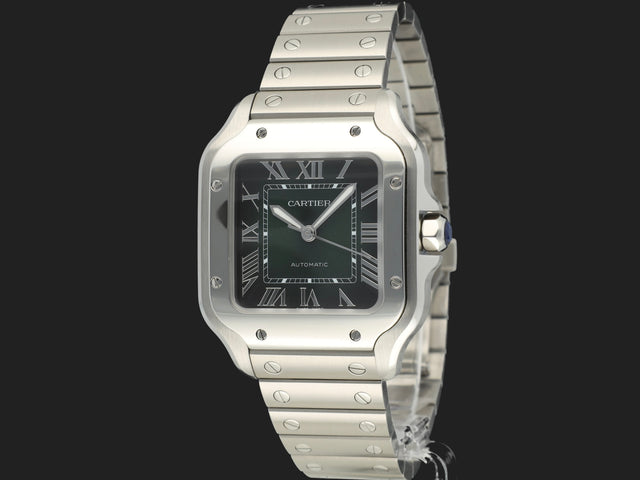 Cartier Santos Medium Green Roman Dial WSSA0061 NEW