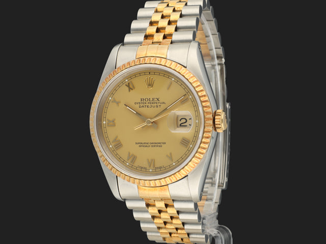 Rolex Datejust Gold/Steel Champagne Roman Dial