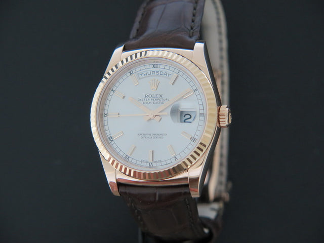 Rolex Day-Date Everose Silver Dial