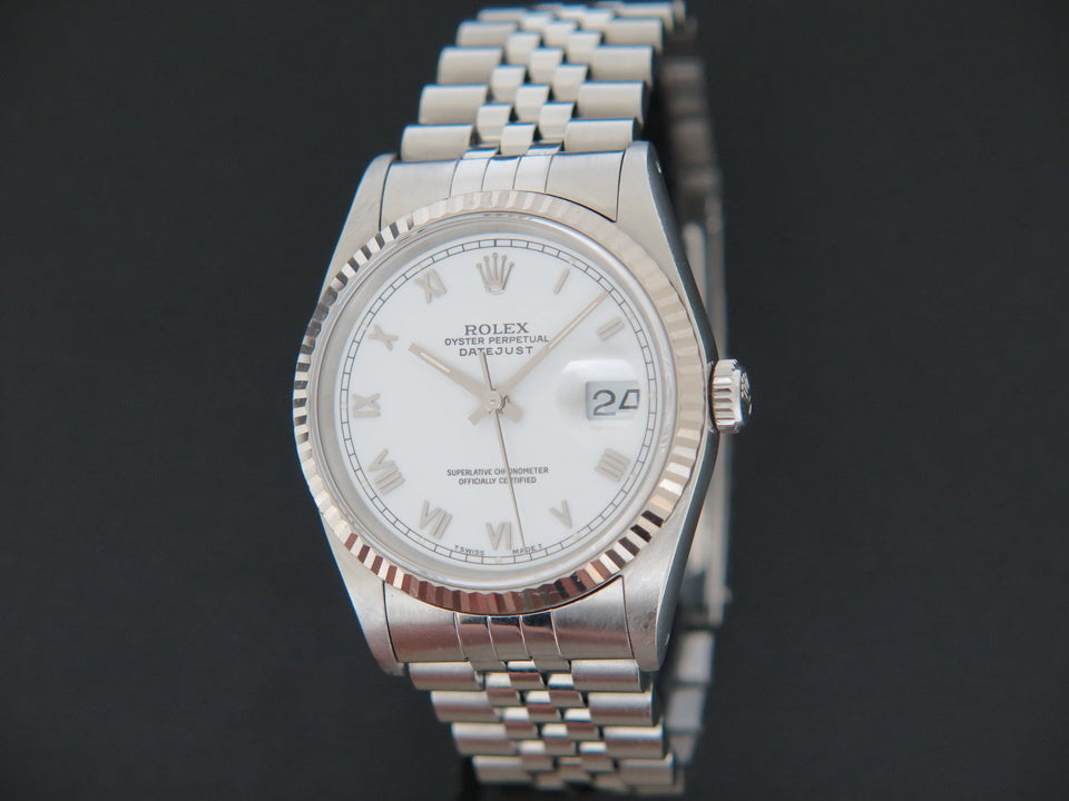 Rolex Datejust White Roman Dial 16234 (1)
