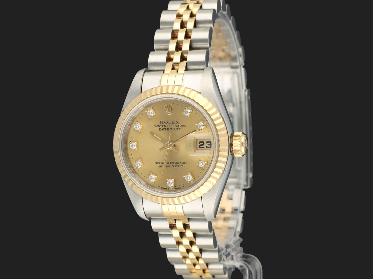 Rolex Lady-Datejust 26 Champagne Diamond Dial 69173 (1)