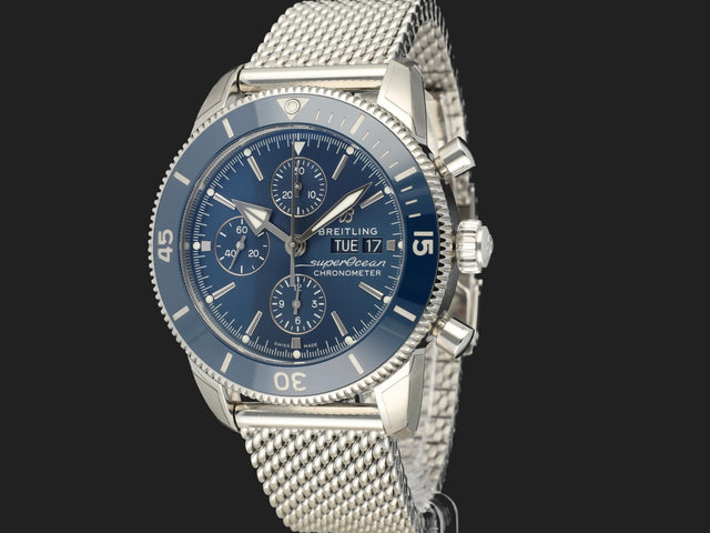 Breitling SuperOcean Heritage II 44mm Chronograph Blue Dial A13313 NEW