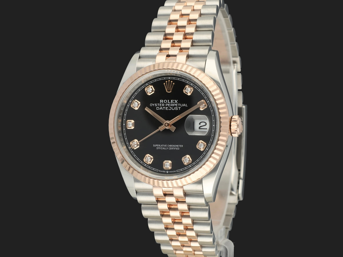 Rolex Datejust 36 Everose/Steel Black Diamond Dial 126231 (1)