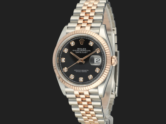 Rolex Datejust 36 Everose/Steel Black Diamond Dial 126231