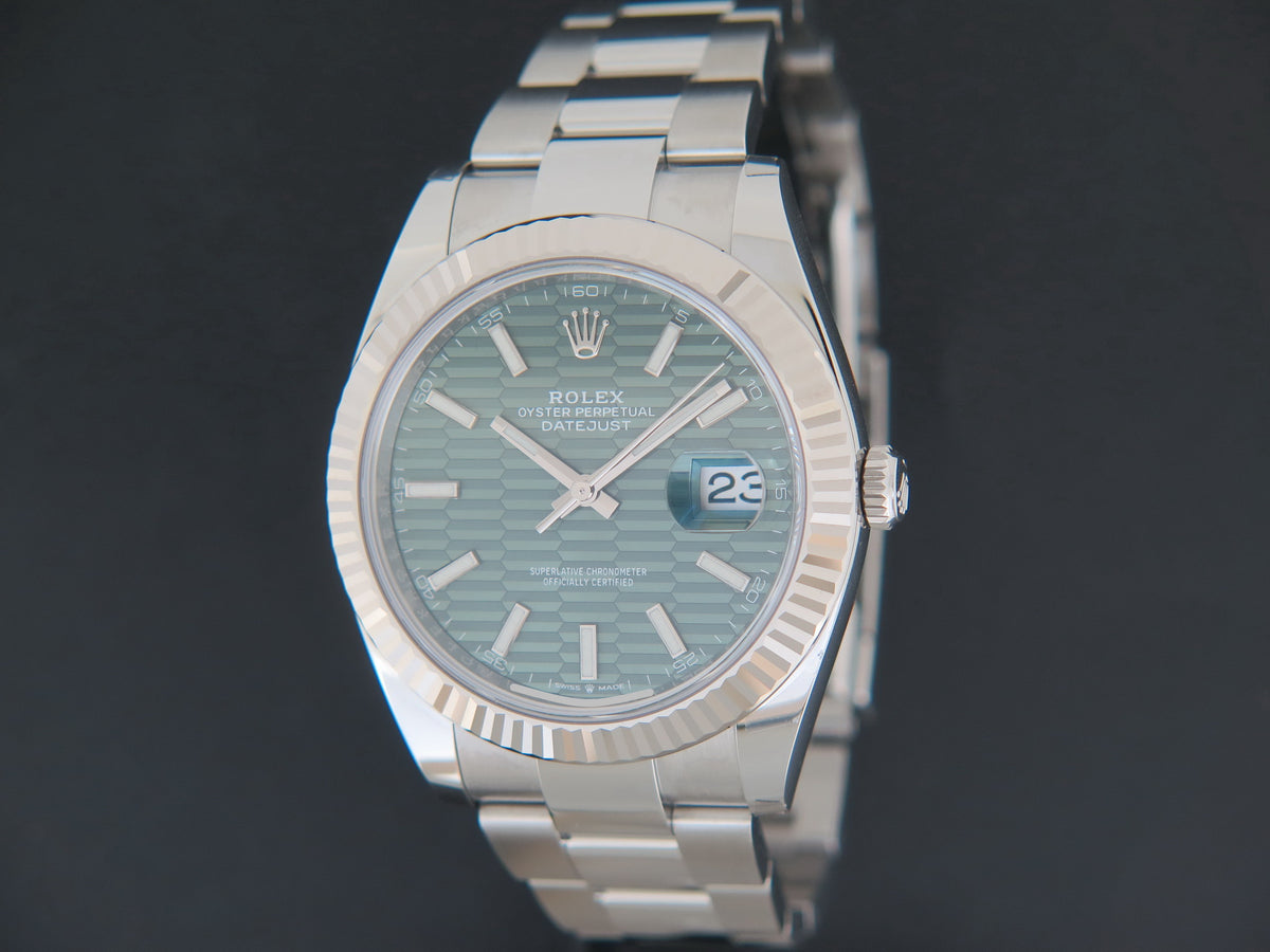Rolex Datejust 41 Mint Green Motif Dial 126334 NEW  (1)