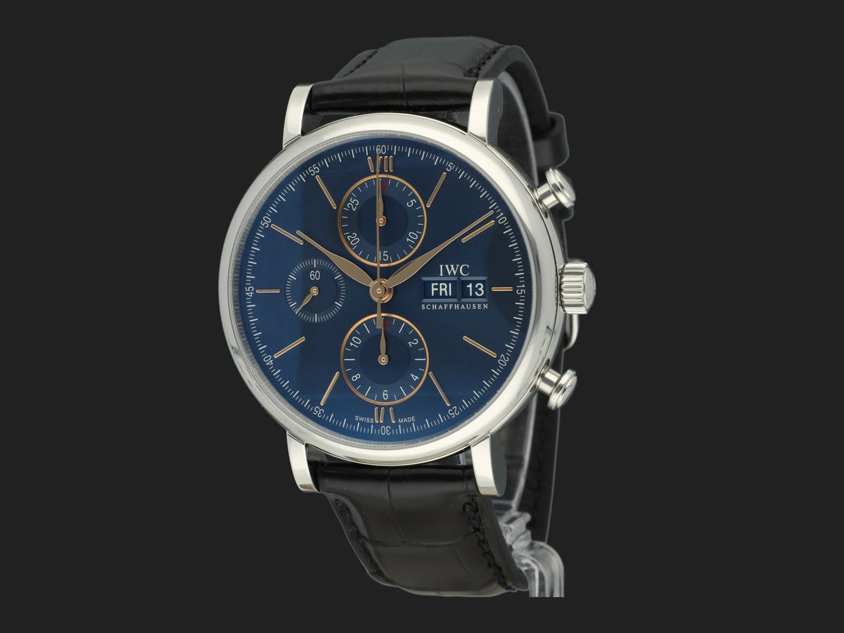 IWC Portofino Chronograph Blue Dial IW391036 NEW (1)