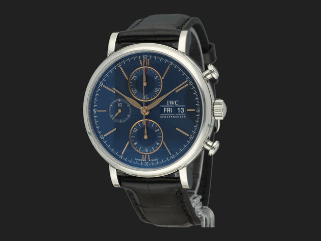 IWC Portofino Chronograph Blue Dial IW391036 NEW