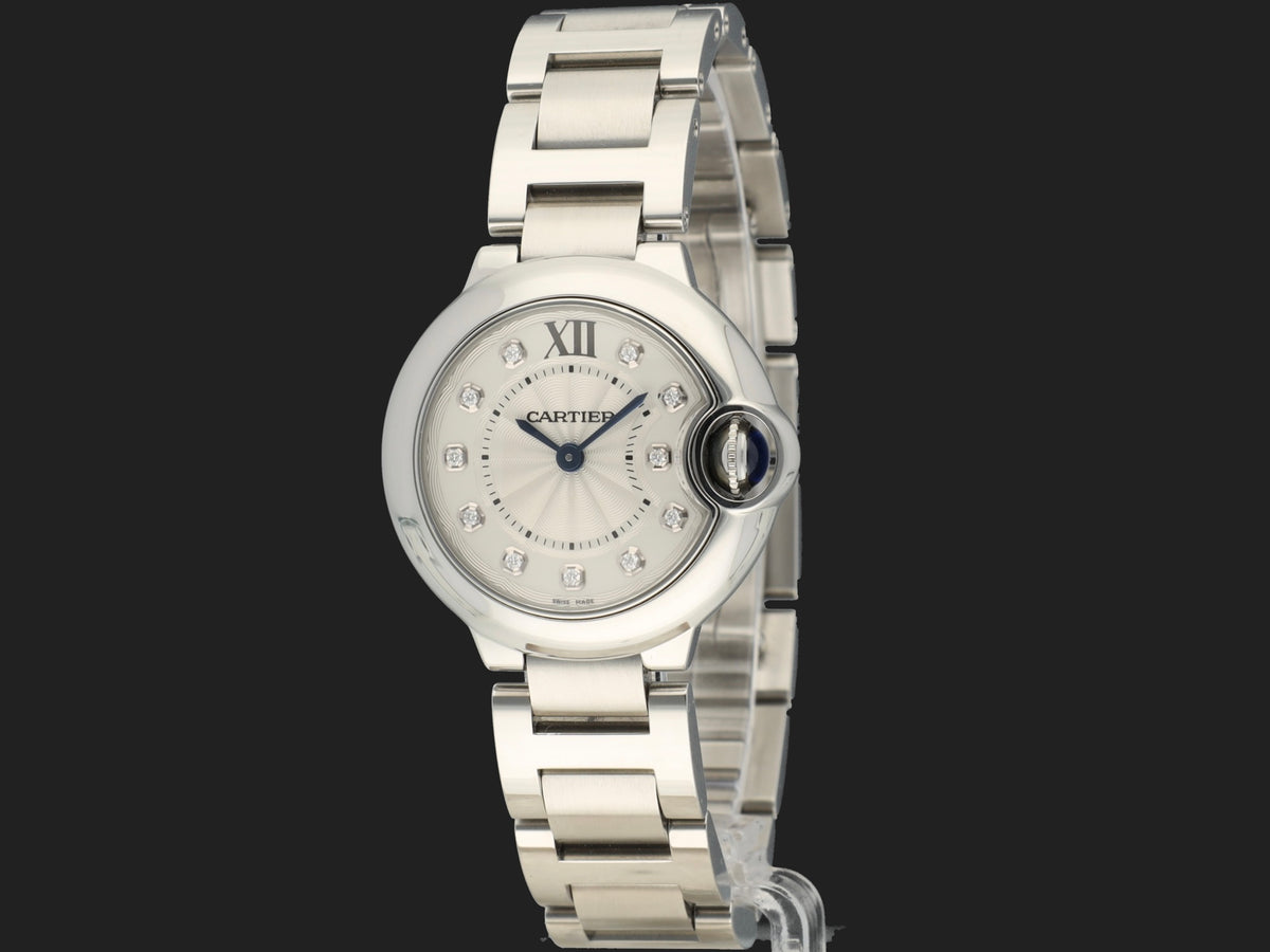 Cartier Ballon Bleu Silver Diamond Dial 28mm WE902073 (1)