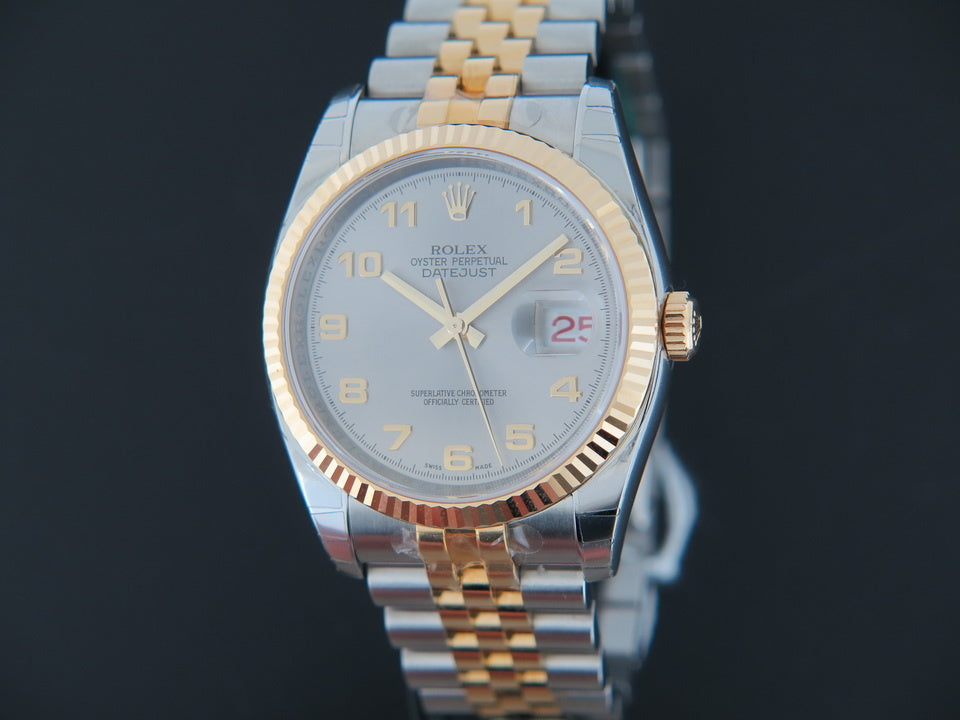 Rolex Datejust Gold/Steel Grey Arab Dial 116233 NOS IN STICKERS (1)