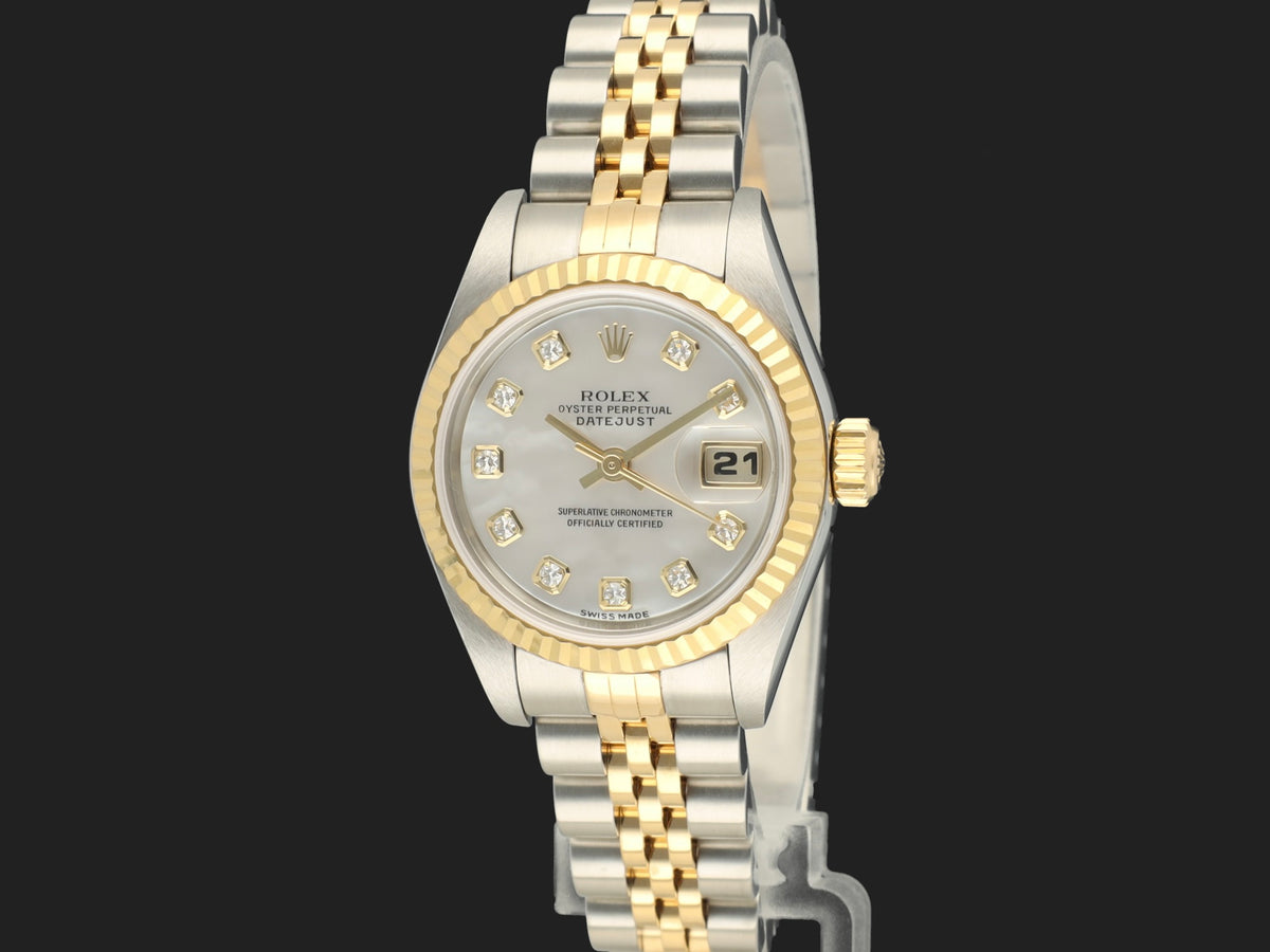 Rolex Lady-Datejust 26 Gold/Steel MOP Diamond Dial 79173  (1)
