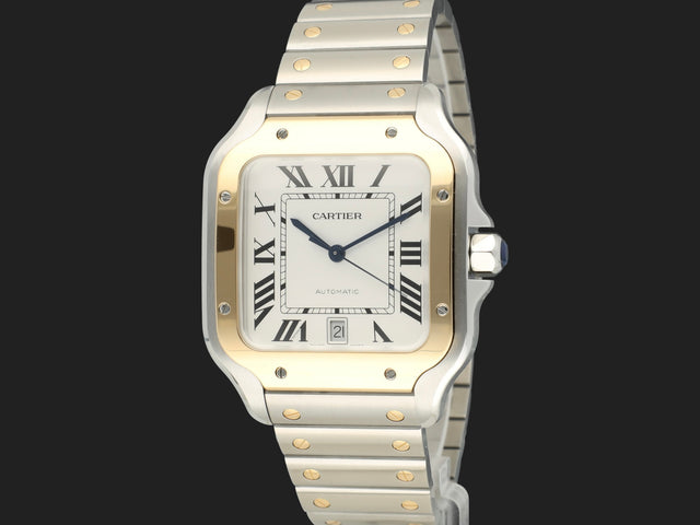 Cartier Santos Large Gold/Steel Roman Dial W2SA0009 NEW