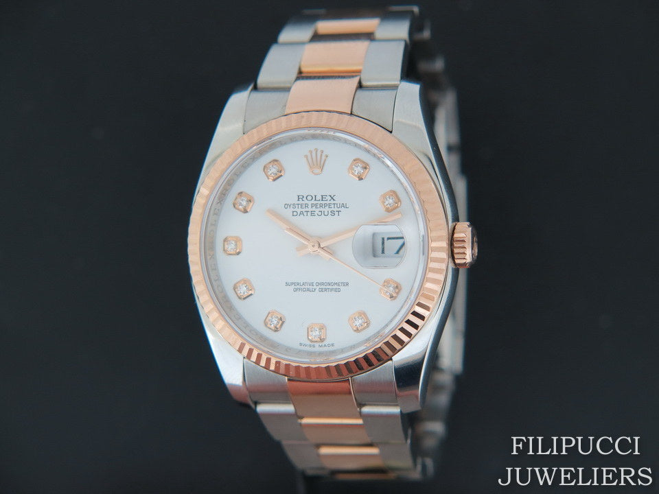 Rolex Datejust Everosegold/Steel White Diamond Dial 116231 (1)