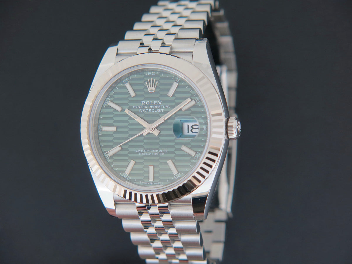 Rolex Datejust 41 Mint Green Motif Dial 126334 NEW (1)