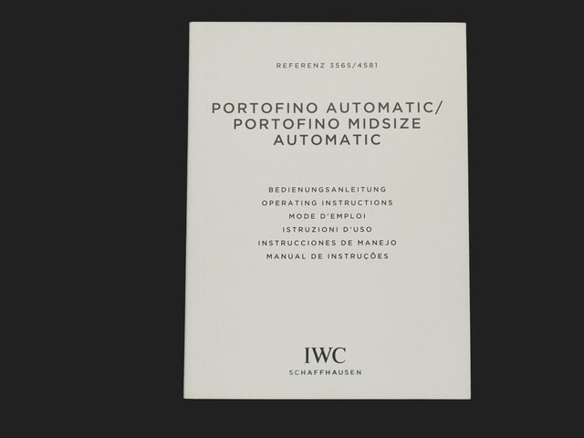 IWC Portofino Automatic Operating Instructions Booklet