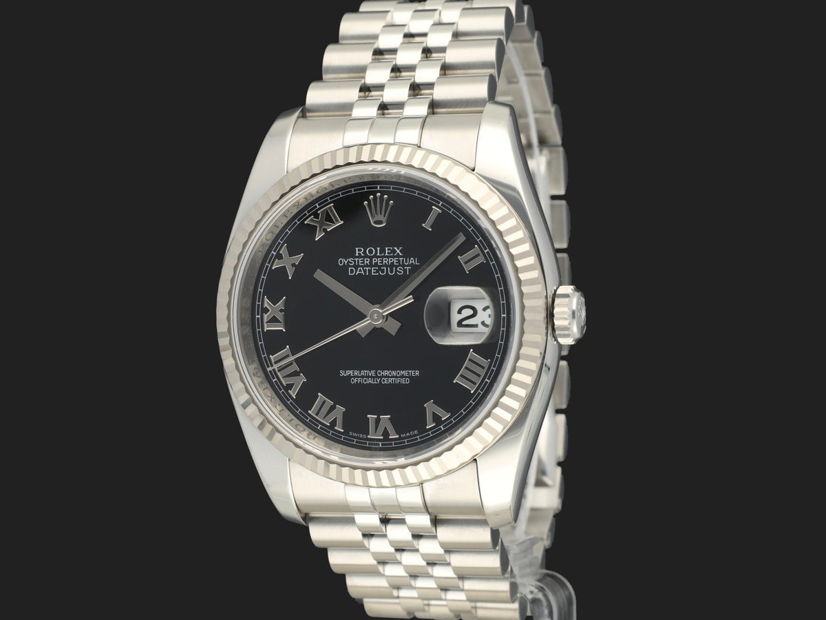 Rolex Datejust 36 Black Roman Dial 116234  (1)