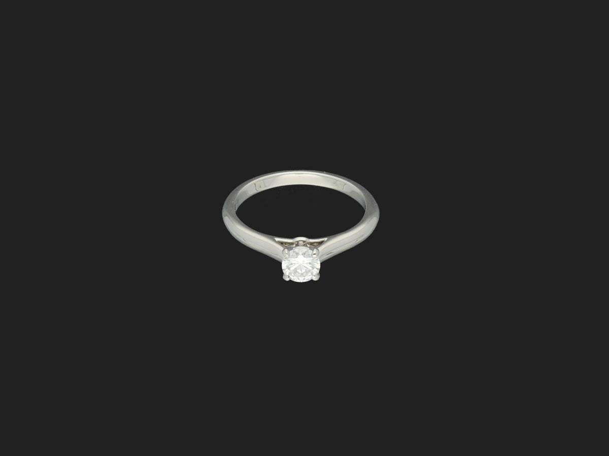 Cartier Platinum Solitaire Ring 0.37ct Diamond Size 51 (1)
