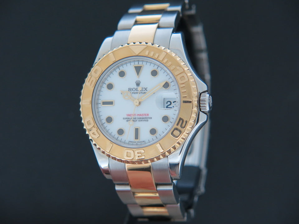 Rolex Yacht-Master Midsize Gold / Steel 168623 White Dial   (1)