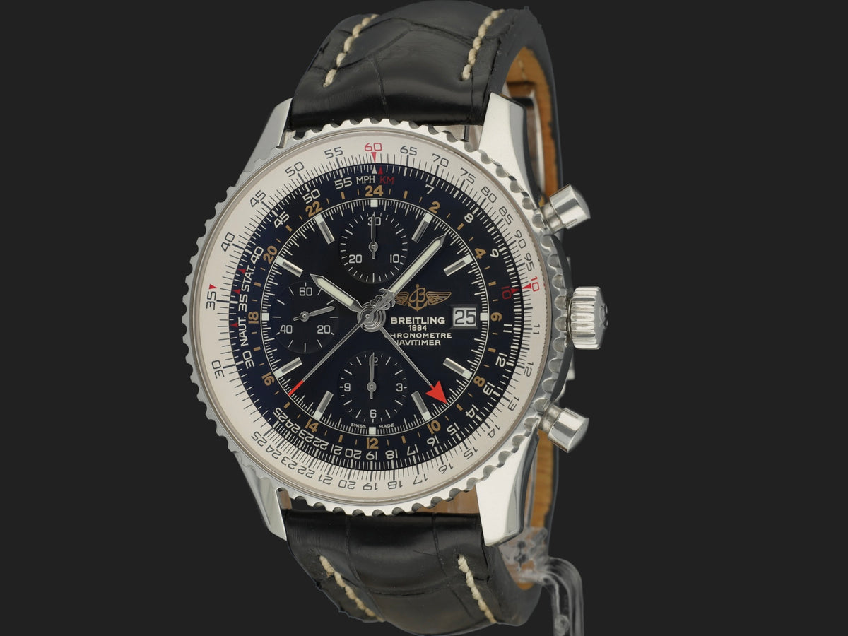 Breitling Navitimer World GMT Black Dial A24322 (1)