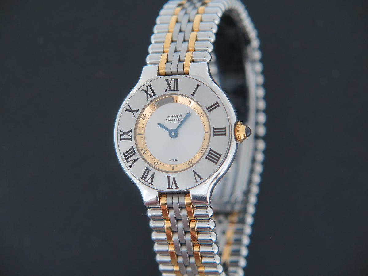 Cartier Must 21 Gold/Steel Grey Dial 1340 (1)