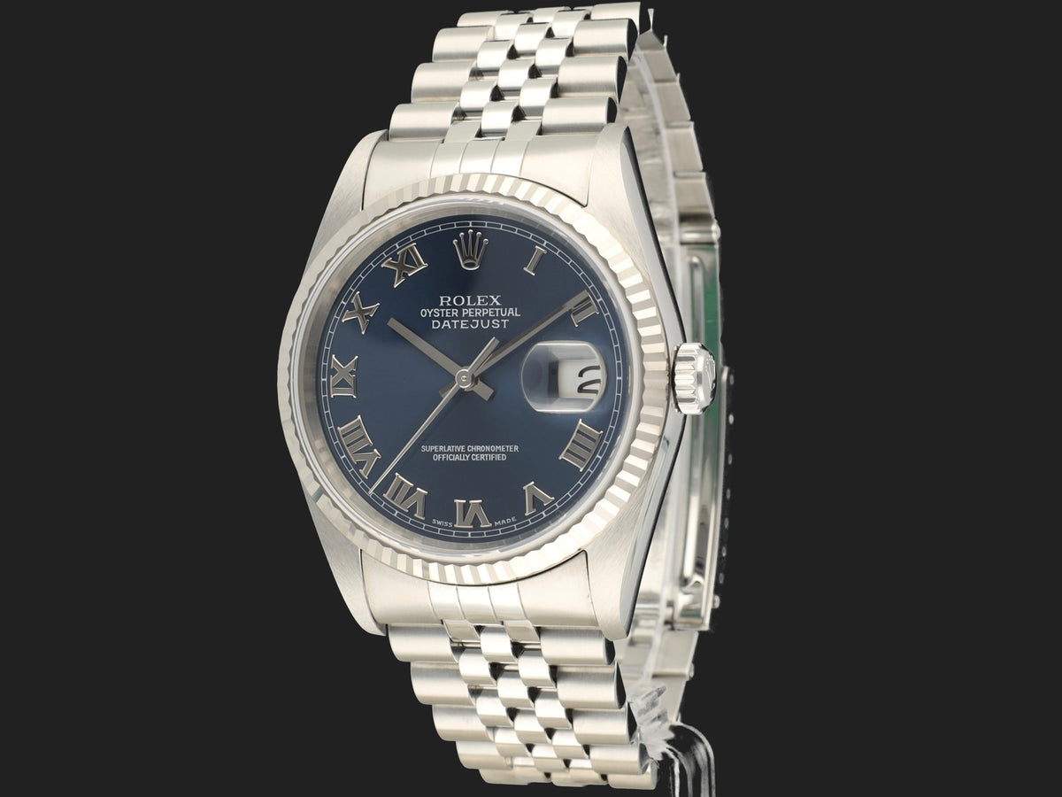 Rolex Datejust 36 Blue Roman Dial 16234  (1)