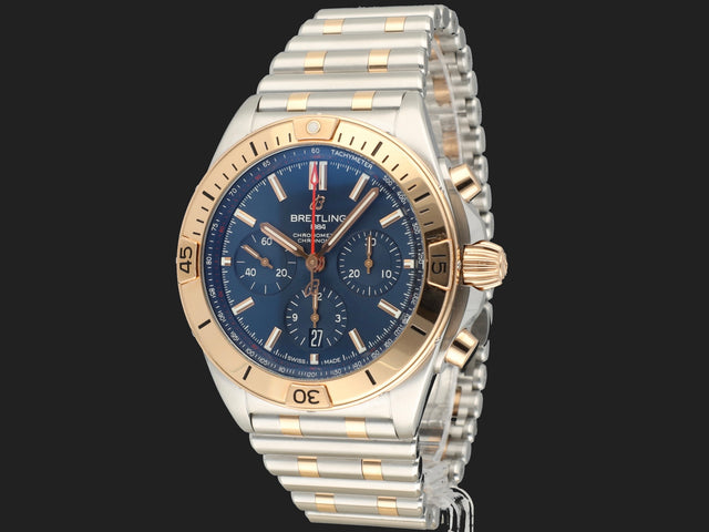 Breitling Chronomat B01 42 Rose Gold/Steel Blue Dial UB0134  UB0134101C1U1