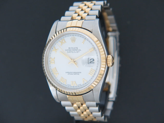 Rolex Datejust Gold/Steel White Roman Dial