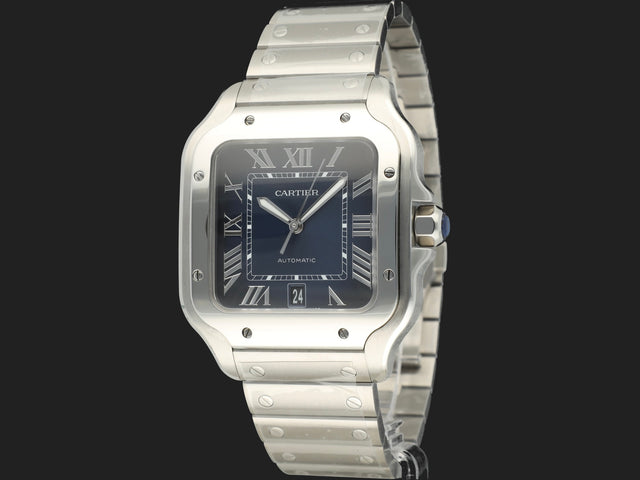 Cartier Santos Large Date Steel Blue Dial WSSA0071 NEW WSSA0071 / 4072