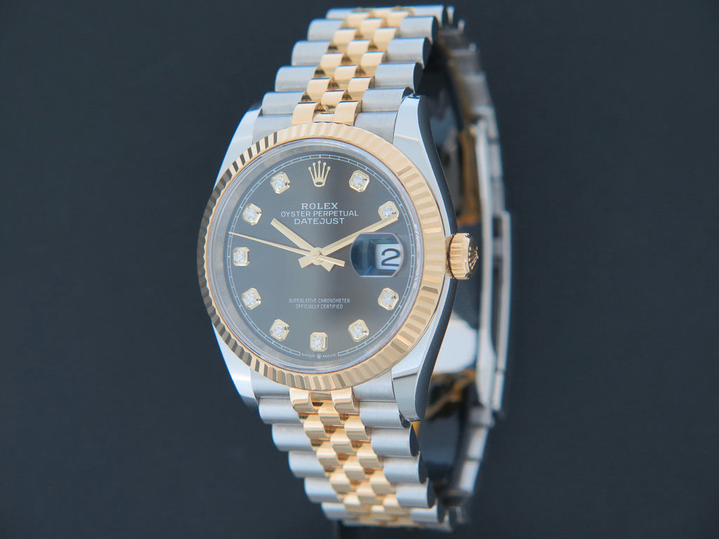 Rolex Datejust Gold/Steel Black Diamond Dial 126233 (1)
