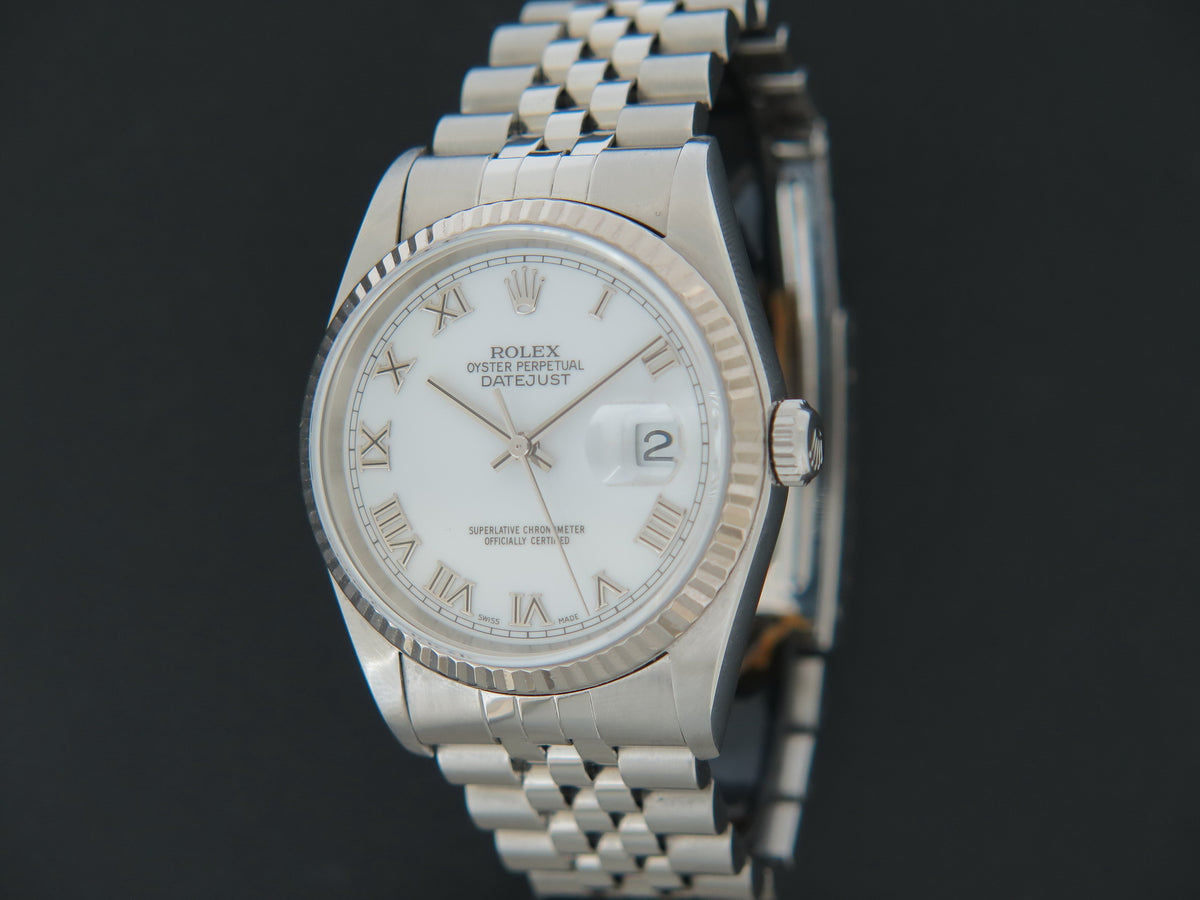 Rolex Datejust White Roman Dial 16234 (1)