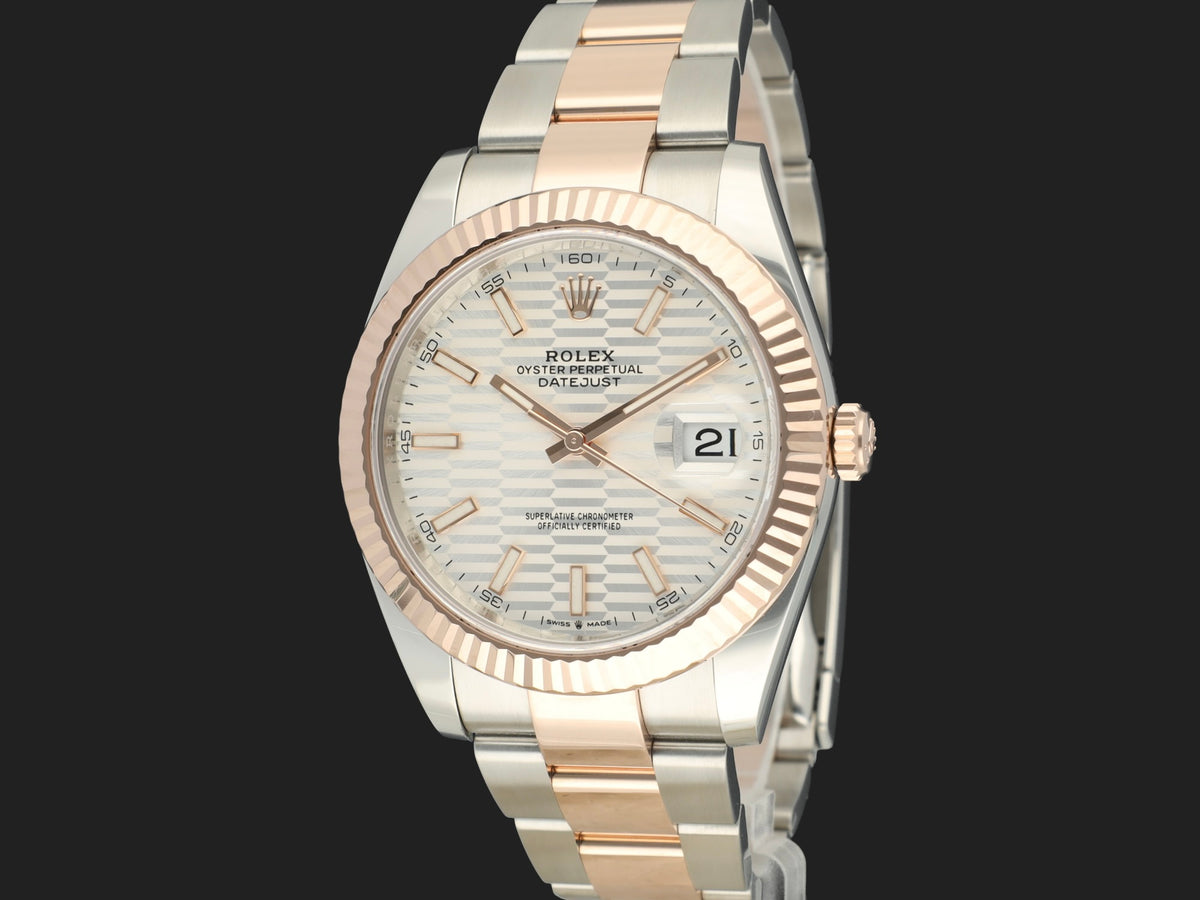 Rolex Datejust 41 Everose/Steel Silver Fluted Motif Dial 126331  (1)