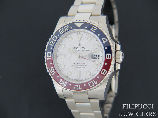 Rolex GMT Master II White Gold Meteorite Dial NEW