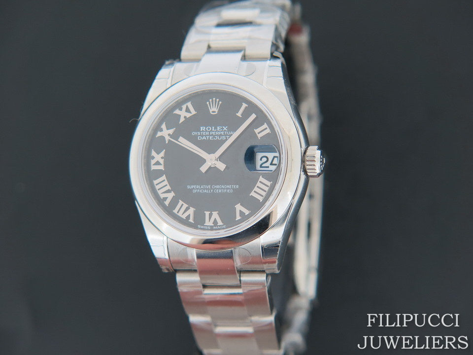 Rolex Datejust Black Roman Dial NEW 178240 (1)