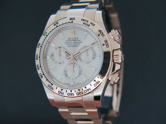 Rolex Daytona Everose Sundust Baguette Dial NEW