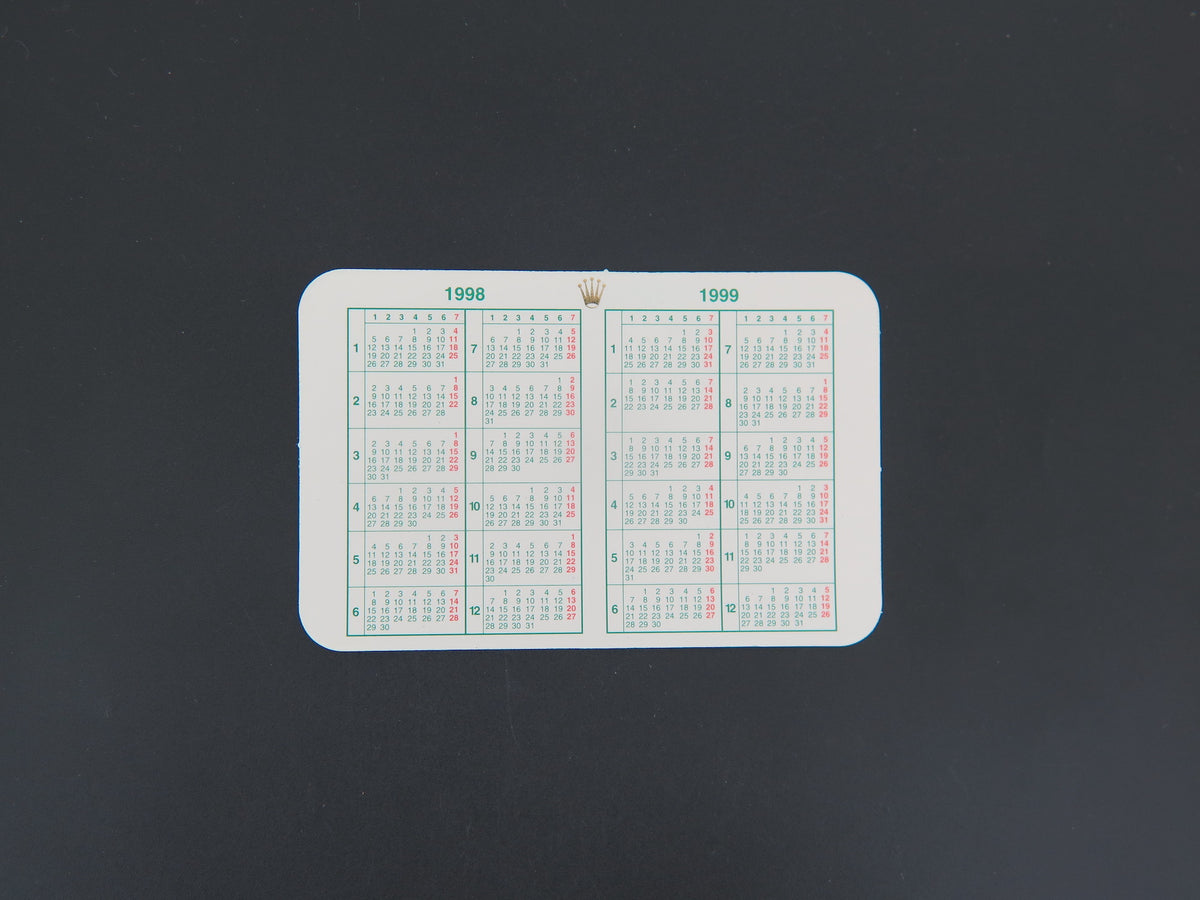 Rolex Calendar Card 1998/1999 (1)