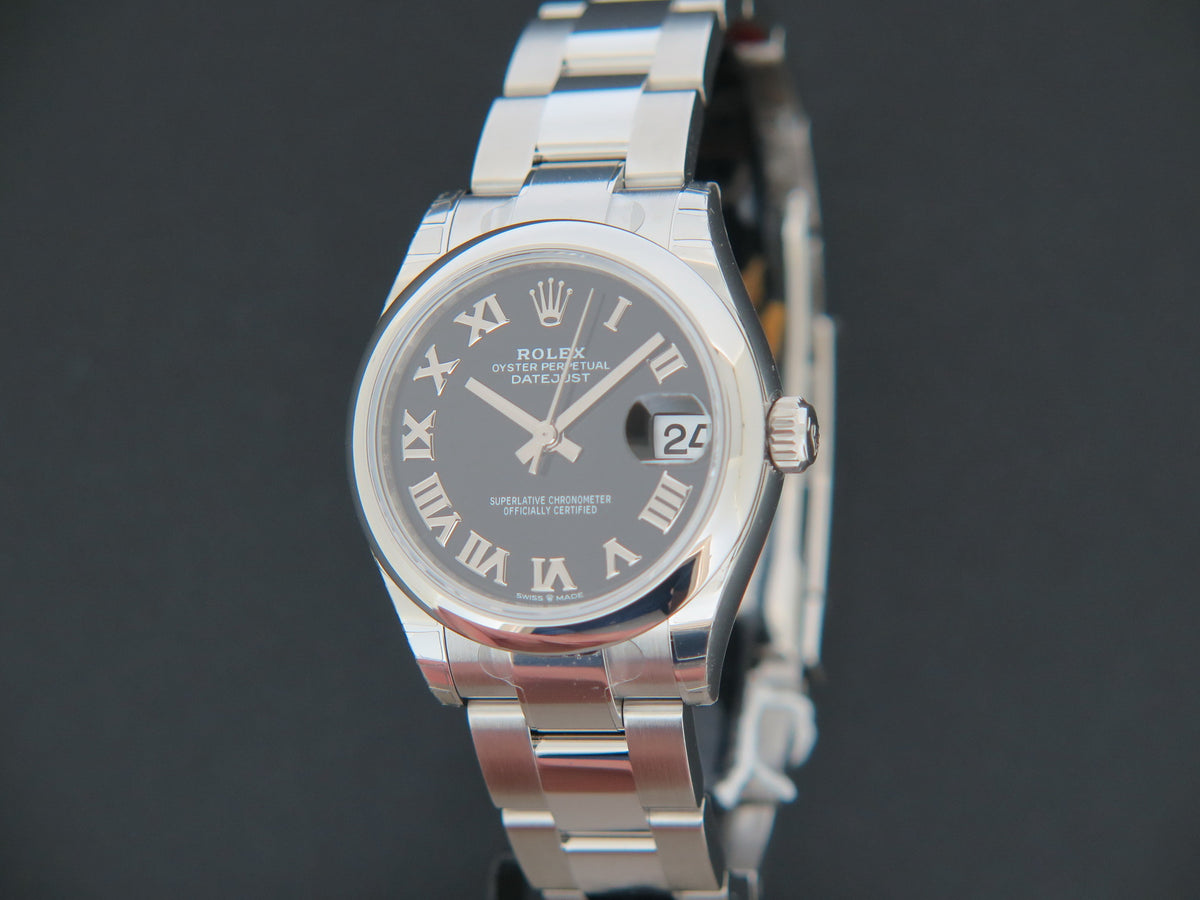 Rolex Datejust 31 Black Roman Dial 278240 NEW FULL STICKERS (1)