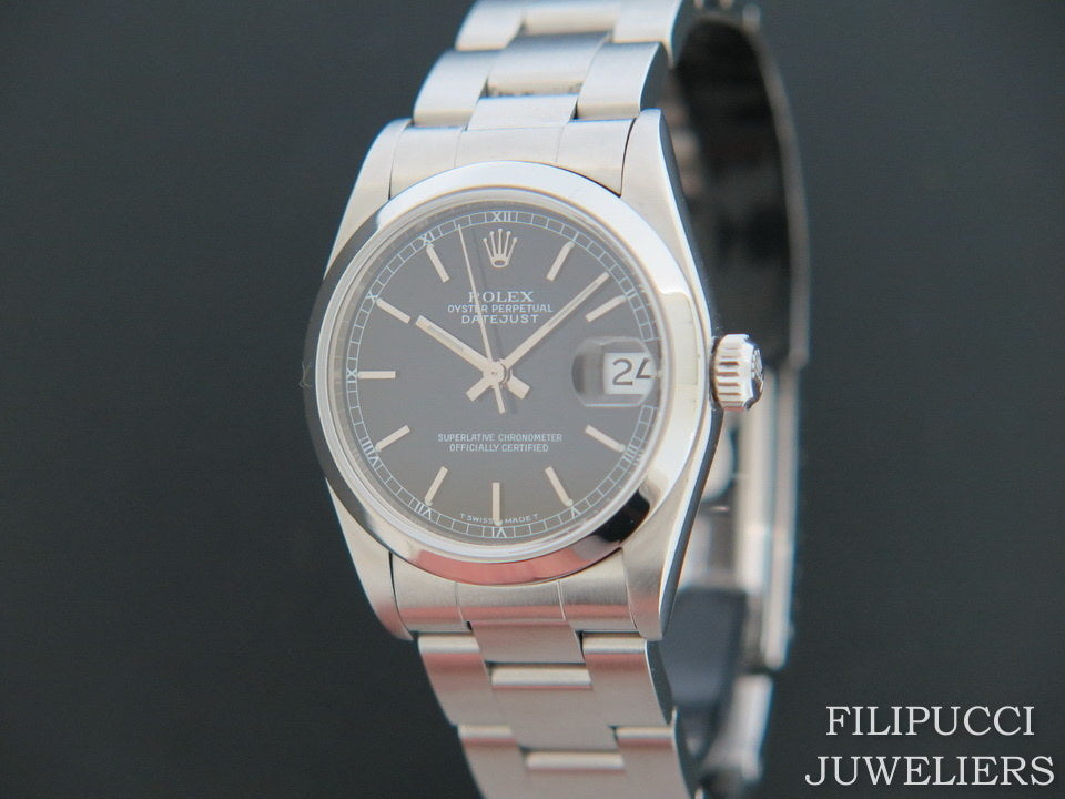 Rolex Datejust Midsize 31mm  Black Dial 68240 (1)