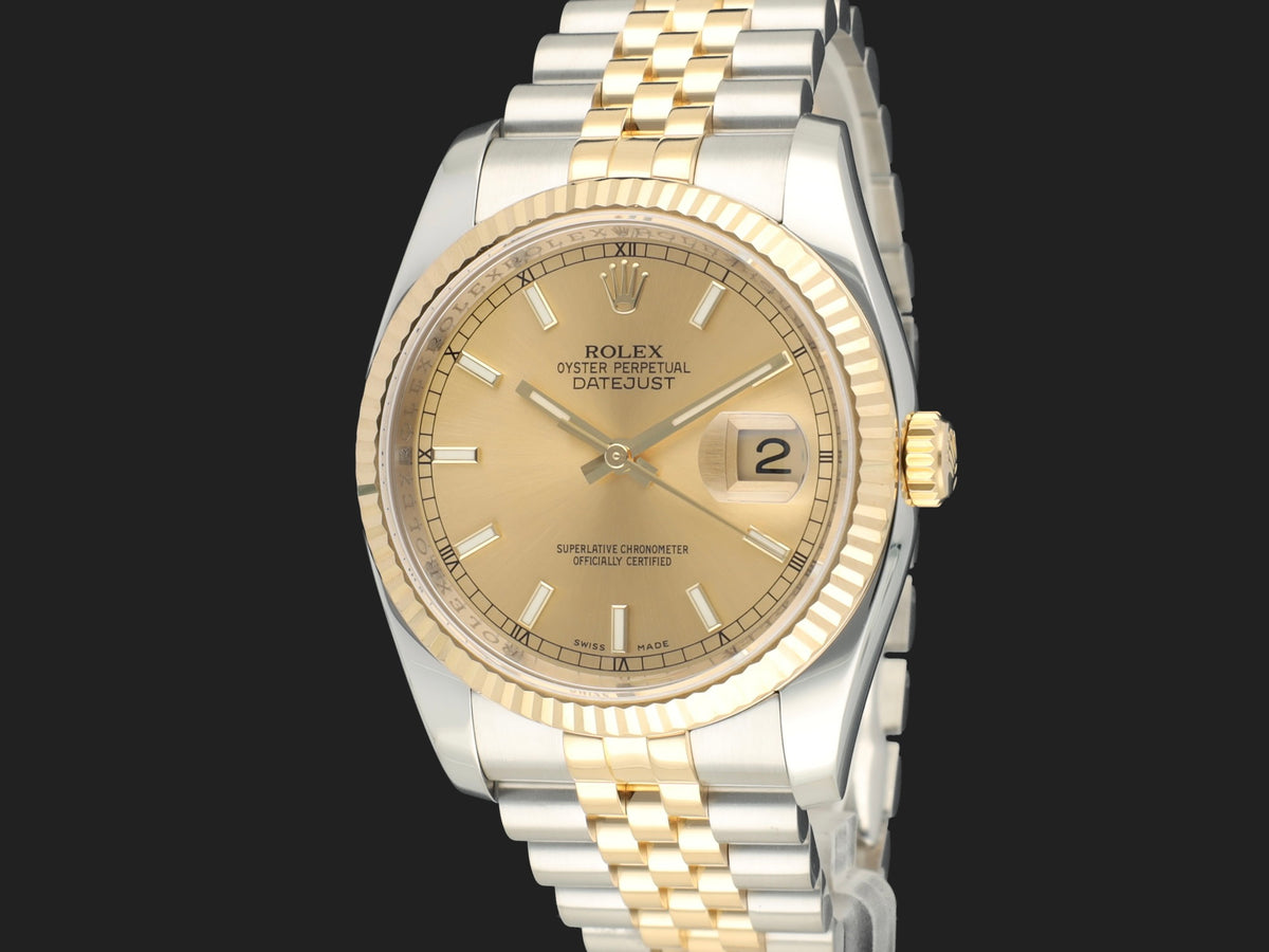 Rolex Datejust 36 Gold/Steel Champagne Dial 116233 (1)