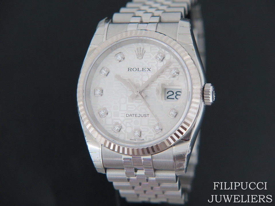 Rolex Datejust Silver Diamond Dial NEW 116234 (1)