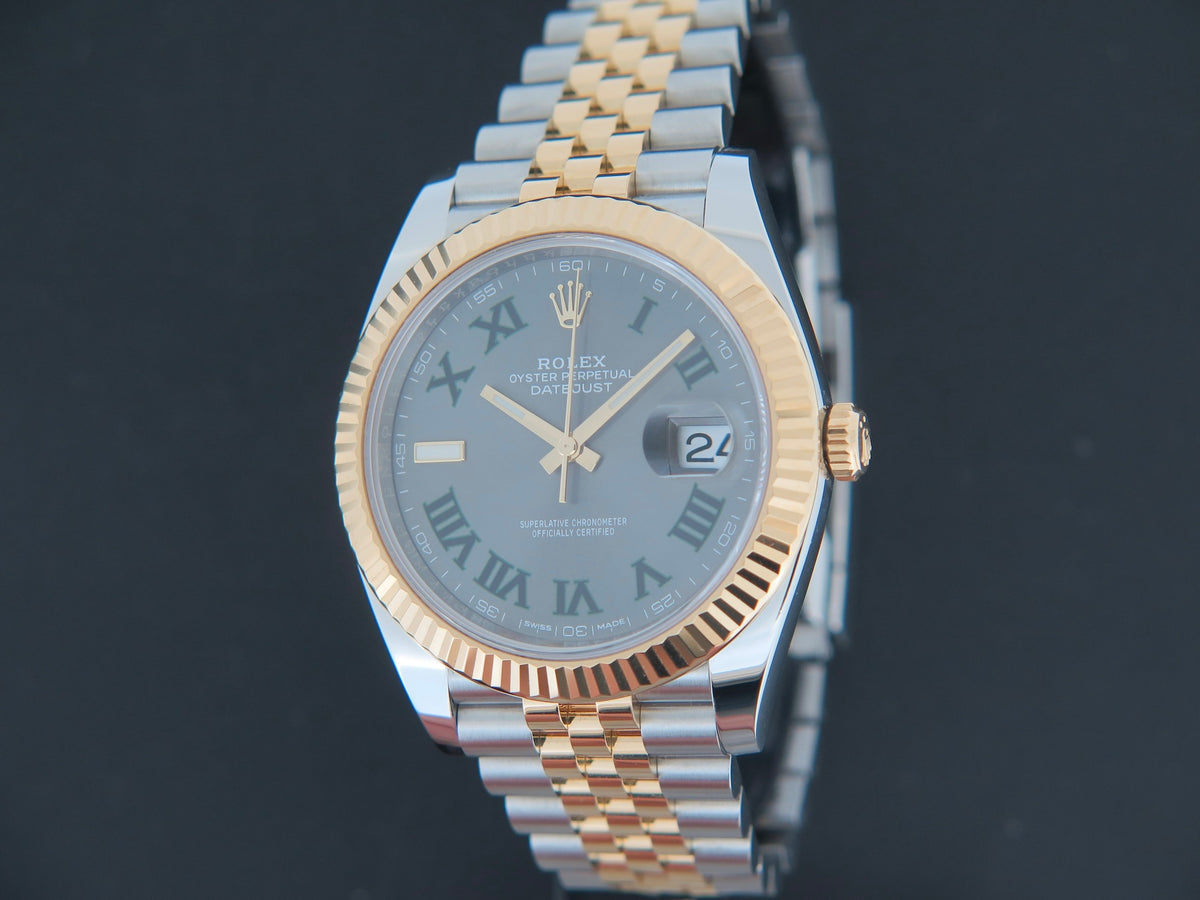 Rolex Datejust 41 Gold/Steel Slate Roman Dial 126333 (1)