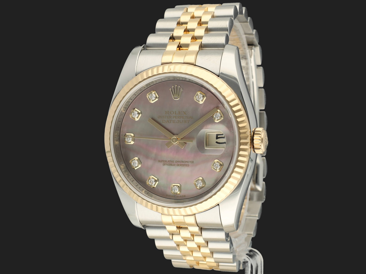 Rolex Datejust 36 Gold/Steel MOP Diamond Dial 116233 (1)