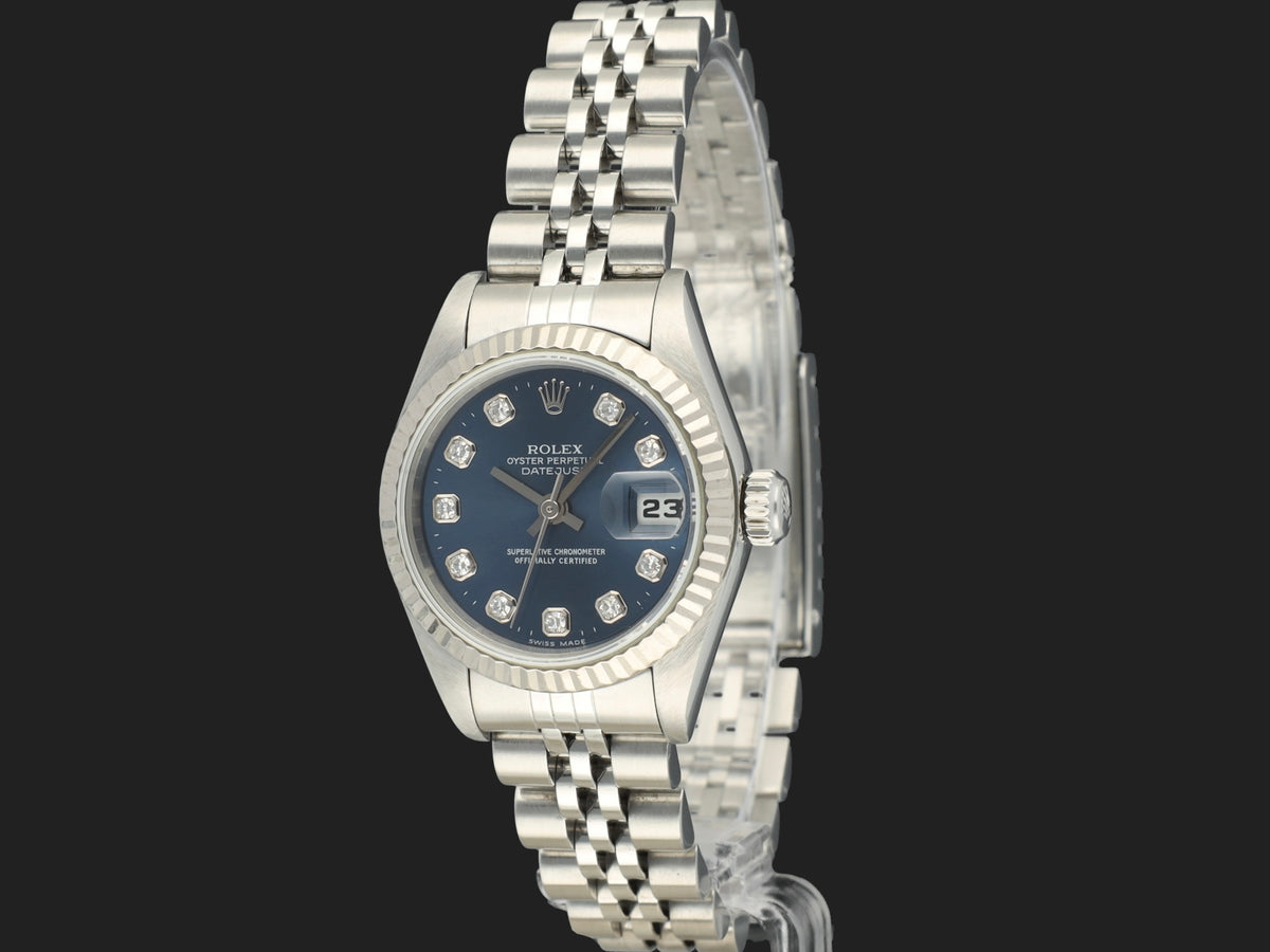 Rolex Lady-Datejust 26 Blue Diamond Dial 69174  (1)