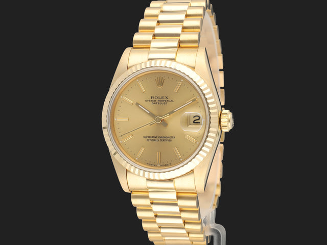 Rolex Datejust 31 Yellow Gold Champagne Dial 68278