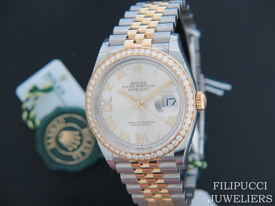 Rolex Datejust NEW 126283RBR Gold/Steel Silver Diamond Dial  NEW   (1)