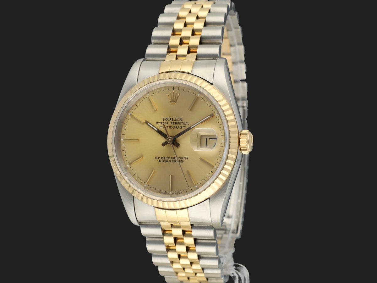 Rolex Datejust Gold/Steel Champagne Dial 16233 (1)