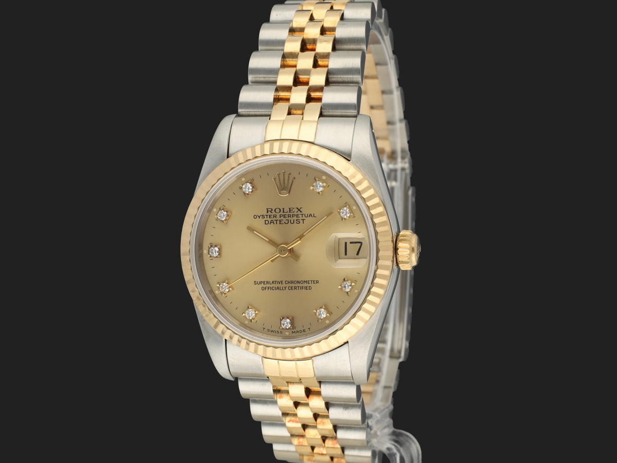 Rolex Datejust 31 Champagne Diamond Dial 68273 (1)
