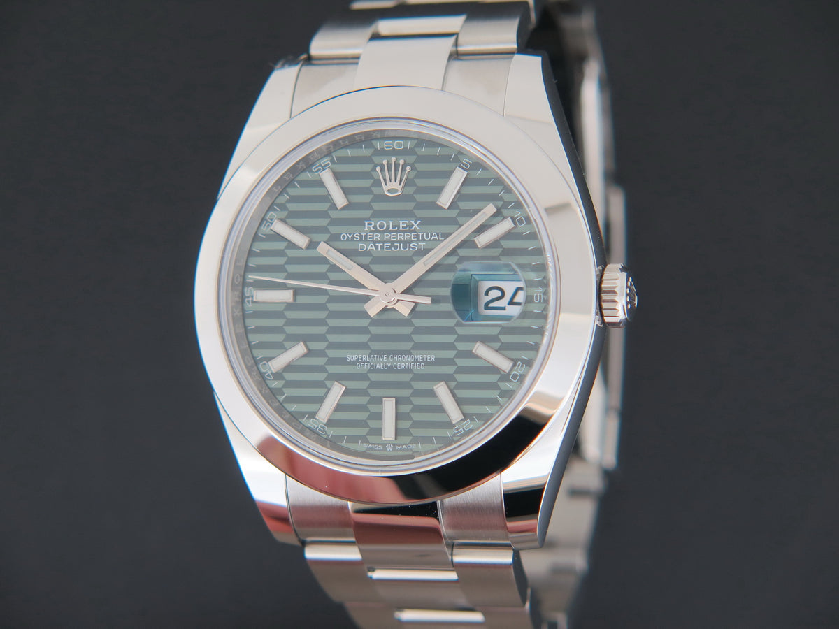 Rolex Datejust 41 Mint Green Motif Dial 126300 NEW (1)
